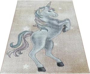 Stilvoll Günstig Kinderteppich für Spiel-Kinderzimmer Einhorn-Design für Jungs und Mädchen, Rechteck, Höhe: 11 mm