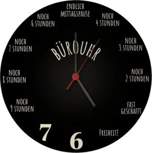 speecheese Wanduhr Bürouhr mit Feierabend Countdown Wanduhr aus MDF
