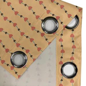 Abakuhaus Gardine Dekorative 2-Panel-Fenstervorhänge für Schlafzimmer Wohnzimmer, Orange Valentines Hearts