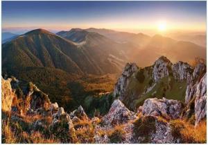 Wallario Vliestapete Berglandschaft mit Sonnenuntergang in der Slowakei, Seidenmatte Oberfläche, hochwertiger Digitaldruck, in verschiedenen Größen erhältlich
