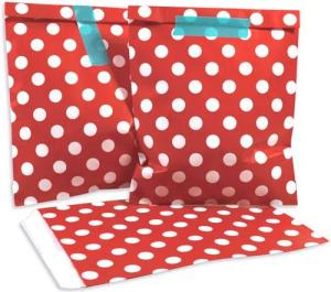 Frau WUNDERVoll Papierdekoration 50 Papiertüten - rot, weiße Punkte
