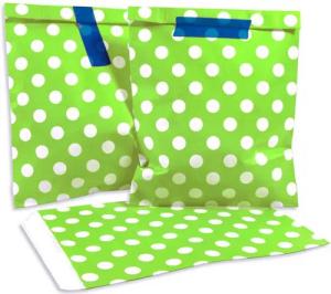 Frau WUNDERVoll Papierdekoration 25 Papiertüten - maigrün, weiße Punkte
