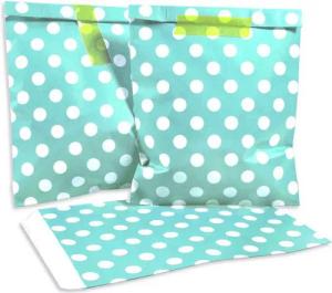 Frau WUNDERVoll Papierdekoration 50 Papiertüten - türkis, weiße Punkte