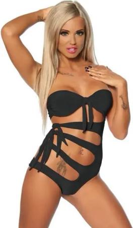 Saresia Monokini Bandeau Monokini Badeanzug Bademode Gogo-Outfit