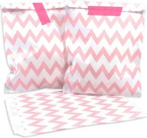 Frau WUNDERVoll Papierdekoration 25 Papiertüten - rosa Zacken (Chevron)