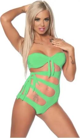 Saresia Monokini Bandeau Monokini Badeanzug Bademode Gogo-Outfit