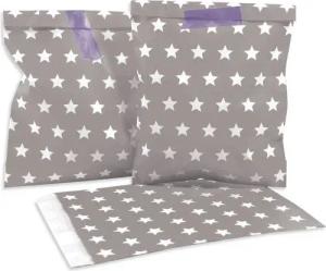 Frau WUNDERVoll Papierdekoration 25 Papiertüten - taupe, weiße Sterne