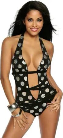 Saresia Monokini Neckholder Monokini Badeanzug Bademode Gogo-Outfit, Made in EU