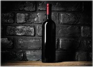 Wallario Teppich Rotwein-Flasche am Abend, rechteckig, rutschfest