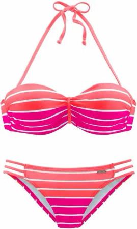 Venice Beach Bügel-Bandeau-Bikini im trendigen Streifen-Look