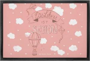 Mr. & Mrs. Panda Fußmatte 50 x 75 cm Heißluftballons Das Leben ist schön - Geschenk, Türmatte, Höhe: 0 mm