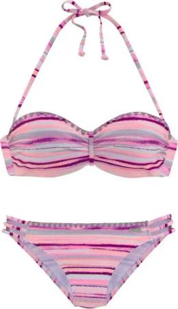 Venice Beach Bügel-Bandeau-Bikini mit Häkelkanten