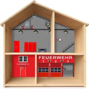 STIKKIPIX Möbelfolie PHF03, (Möbel NICHT inkl) Feuerwehr Aufkleber Puppenhaus FLISAT von IKEA