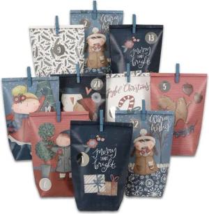 PAPIERDRACHEN befüllbarer Adventskalender Adventskalender mit bedruckten Tüten, Adventskalender zum selber befüllen