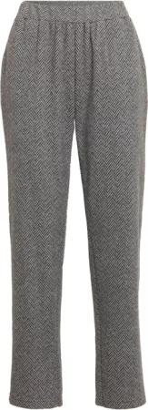 Kuschelige Flausch-Freizeithose - grau / schwarz / gemustert - Gr. 54 von Goldner Fashion
