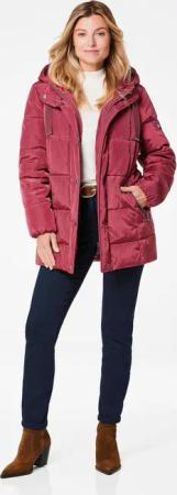 Steppjacke mit Kapuze - dunkelrot - Gr. 50 von Goldner Fashion