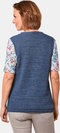 Zeitlose Strickweste mit V-Ausschnitt - rauchblau - Gr. 54 von Goldner Fashion