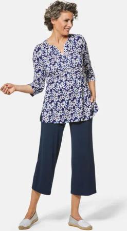 Jersey-Culotte VERA mit weitem Bein - marine - Gr. 20 von Goldner Fashion