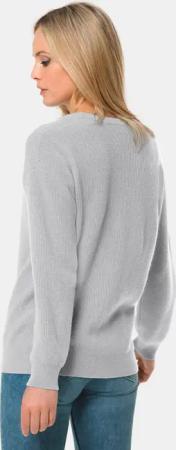 Kaschmirpullover in Patentstrick mit Rundhals - grau / melange - Gr. 24 von Goldner Fashion