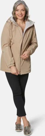 Jacke mit Kapuze - beige - Gr. 40 von Goldner Fashion