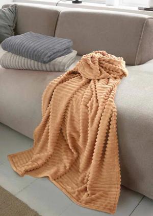Fleece-Decke - camel - Gr. Einheitsgröße von Goldner Fashion