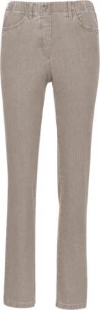 Edel geschmückte Jeansschlupfhose - beige - Gr. 46 von Goldner Fashion