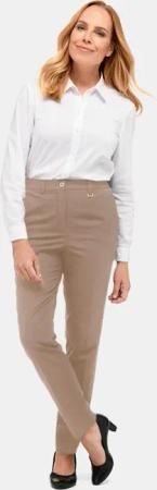 Bequeme Hose LOUISA mit Bügelfalte - beige - Gr. 21 von Goldner Fashion
