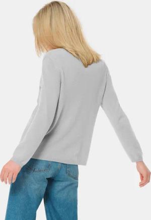 Weiche Kaschmirstrickjacke mit V-Ausschnitt - grau / melange - Gr. 42 von Goldner Fashion
