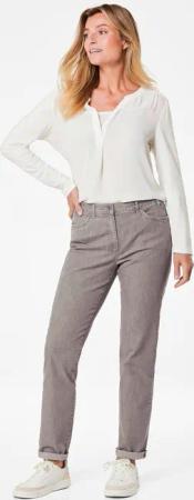 Jeans LOUISA mit Stickerei - beige - Gr. 265 von Goldner Fashion