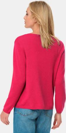 Weiche Kaschmirstrickjacke mit V-Ausschnitt - pink - Gr. 25 von Goldner Fashion