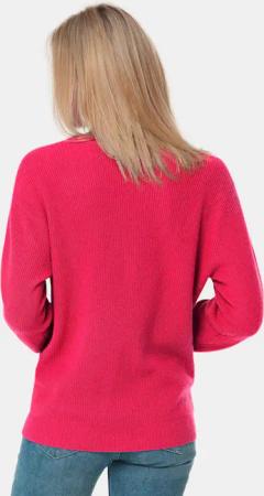 Kaschmirpullover in Patentstrick mit Rundhals - pink - Gr. 22 von Goldner Fashion