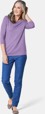 Kombifreundliches Shirt mit ¾ Arm - flieder - Gr. 54 von Goldner Fashion