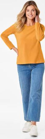 T-Shirt mit Rundhals - honig - Gr. 54 von Goldner Fashion