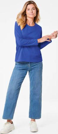 T-Shirt mit Rundhals - royalblau - Gr. 23 von Goldner Fashion
