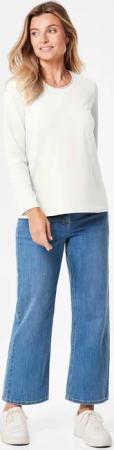 T-Shirt mit Rundhals - cremeweiß - Gr. 44 von Goldner Fashion