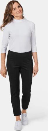 Moderne Leggings in trendigem Velourslederimitat - schwarz - Gr. 23 von Goldner Fashion