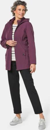 Wasserabweisende Softshelljacke mit Kapuze - aubergine - Gr. 48 von Goldner Fashion