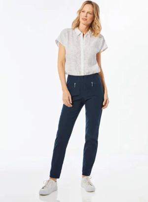 Schmale Bengalinhose LOUISA - marine - Gr. 54 von Goldner Fashion