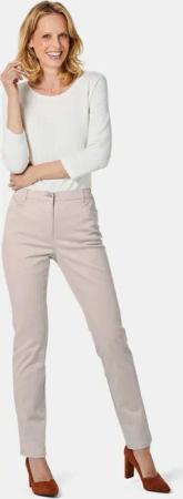 Satin-Baumwollhose LOUISA - beige - Gr. 50 von Goldner Fashion
