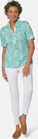 Pikee-Druckpoloshirt - hellgrün / weiß - Gr. 20 von Goldner Fashion
