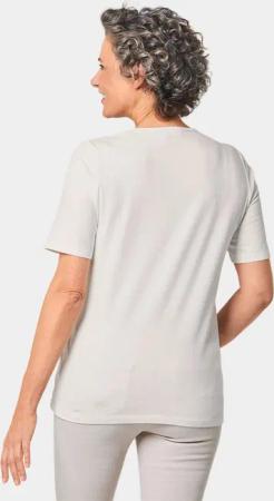 Rundhalsshirt mit Häkelspitze - cremeweiß - Gr. 22 von Goldner Fashion