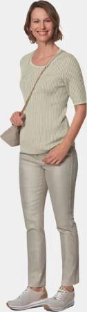 Pflegeleichter Pullover in hochwertiger Rippenstruktur - salbei - Gr. 25 von Goldner Fashion