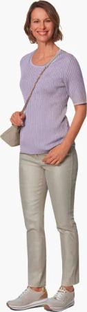 Pflegeleichter Pullover in hochwertiger Rippenstruktur - flieder - Gr. 52 von Goldner Fashion