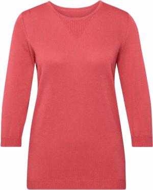 Sommerlicher Strickpullover mit Ajourmuster - koralle - Gr. 50 von Goldner Fashion