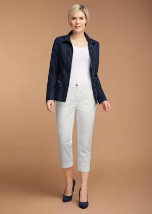 7/8-Baumwollhose Klassik-Schnitt - cremeweiß - Gr. 56 von Goldner Fashion