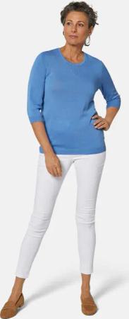 Sommerlicher Strickpullover mit Ajourmuster - blau - Gr. 46 von Goldner Fashion
