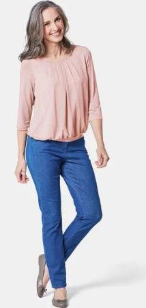 Gepflegtes Shirt in eleganter Blusen-Optik - rosé - Gr. 26 von Goldner Fashion