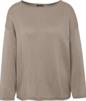 Pullover mit leichten U-Boot-Ausschnitt - taupe - Gr. 24 von Goldner Fashion