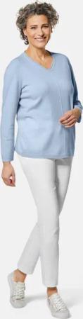 Kaschmirpullover mit V-Ausschnitt - hellblau - Gr. 38 von Goldner Fashion