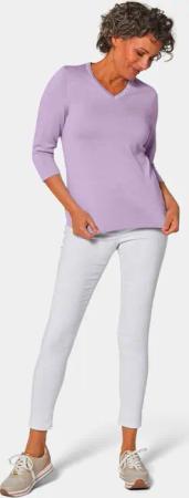 Pullover in hochwertiger Qualität - flieder - Gr. 52 von Goldner Fashion